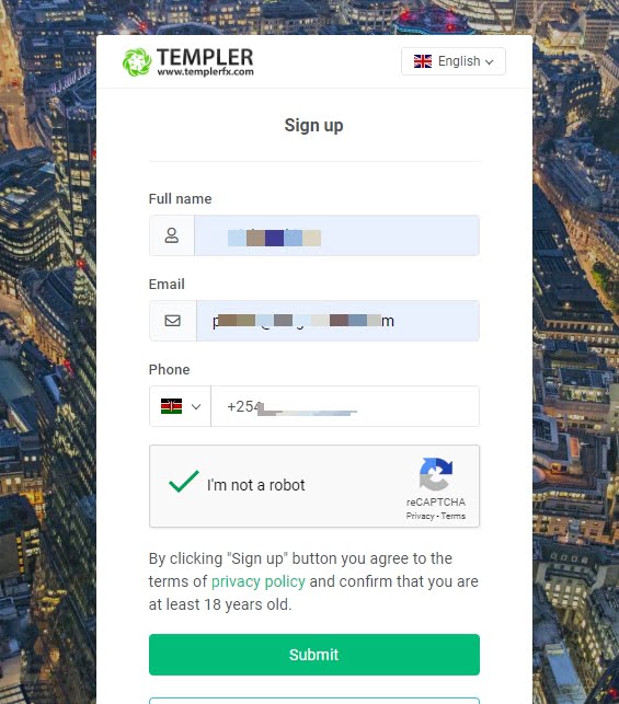 Opening an Account at TemplerFX Kenya